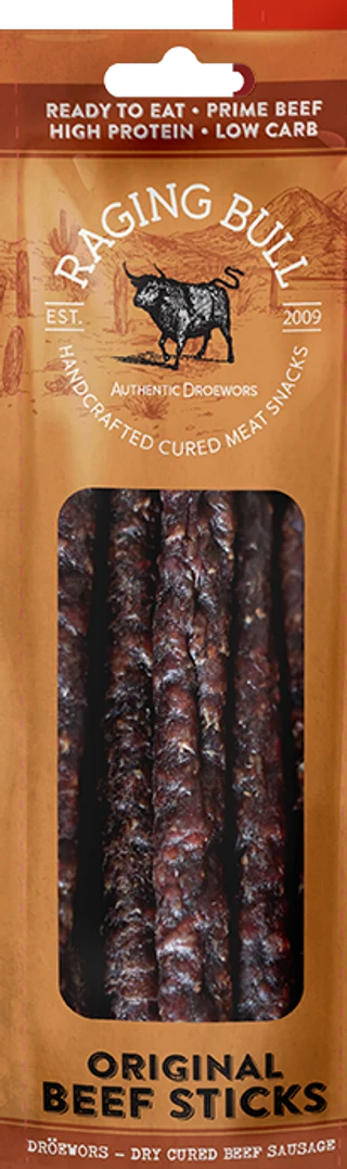 Raging Bull Original Beef Sticks droewors pack