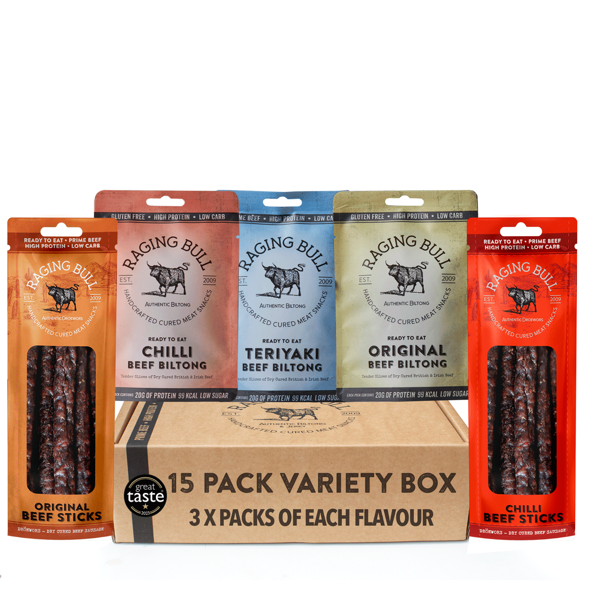 Biltong & Droewors Variety Box – 15 Snack Bags