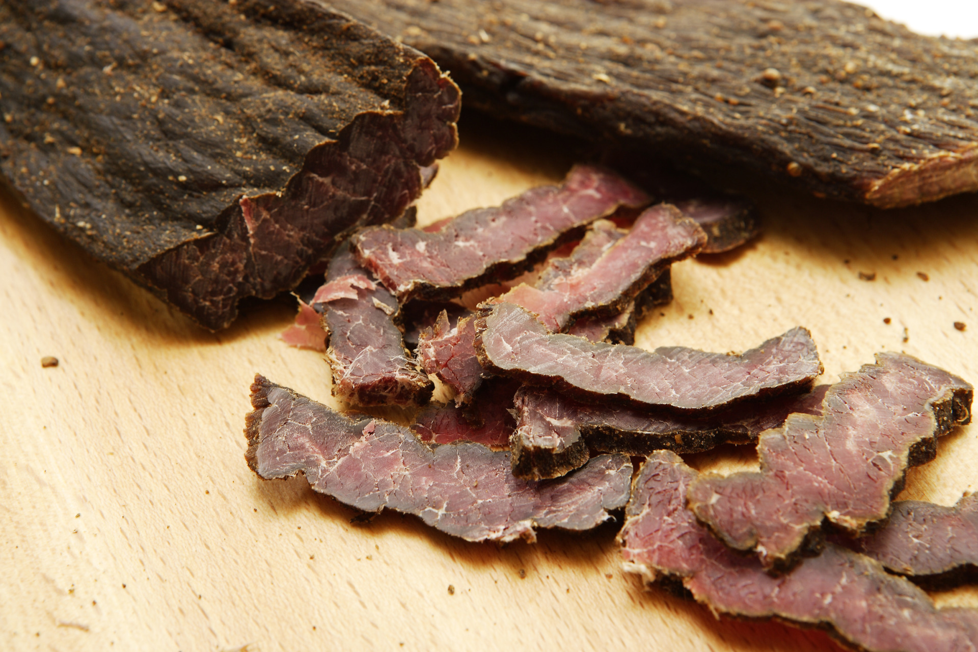 Sliced beef biltong from Raging Bull Snacks