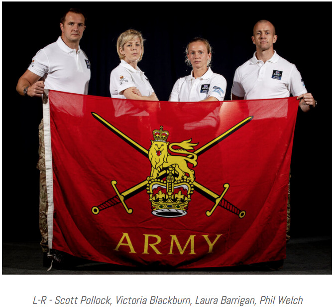 Four members of the Army Force Atlantic team that rowed the Atlantic Ocean. All members of the Royal Army Physical Training Corp